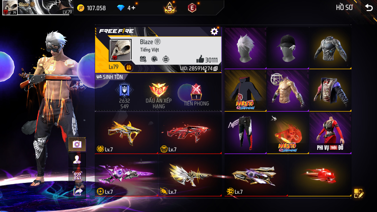 Bán acc Siêu Sale Acc Free Fire